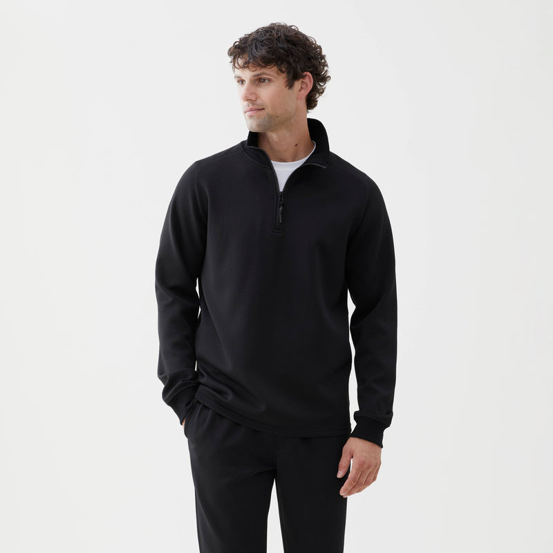 GOODS Bay Textured Tech Knit 1/4 Zip Mock