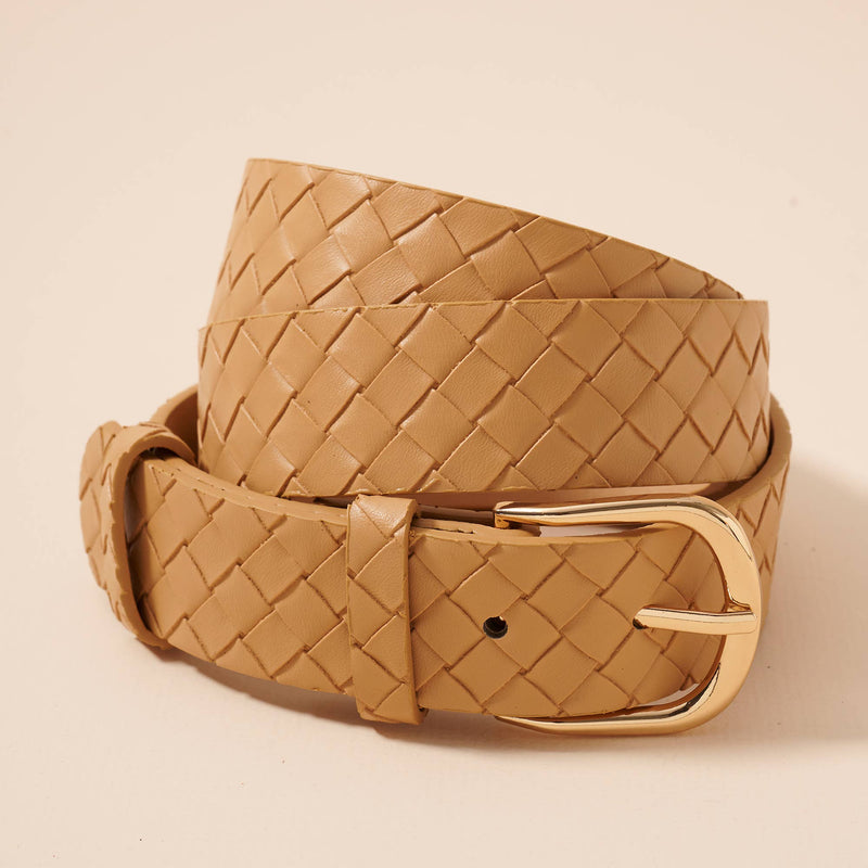 Faux Leather Woven Belt