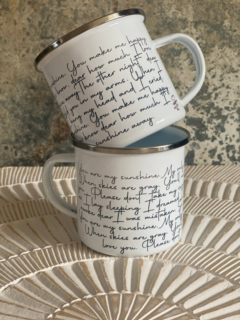 “You are my Sunshine” Lyrics Metal Mug