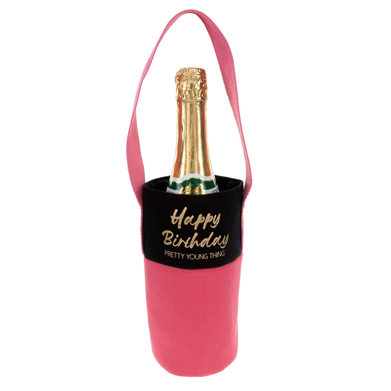 Happy Birthday - Canvas Bottle Gift Bag